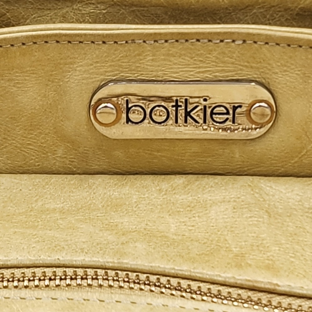 Botkier Convertible‎ Leather Tote Handbag Champagne Gold Double Zip Studded - Picture 5 of 16